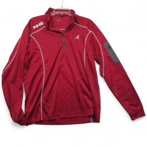 PING Performance Pullover Mens Medium Red Alabama Crimson Tide Golf Zip Athletic
